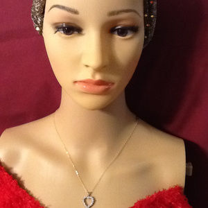 Gold Necklace with Heart with Diamonds